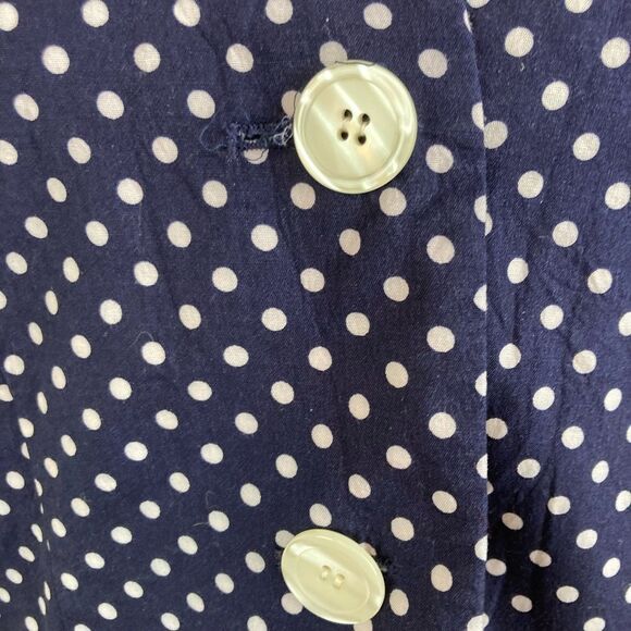Vintage Polka Dot Navy Jacket shorter length button down - Picture 3 of 6